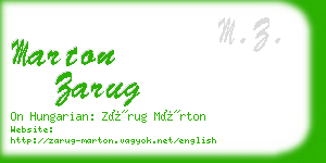 marton zarug business card